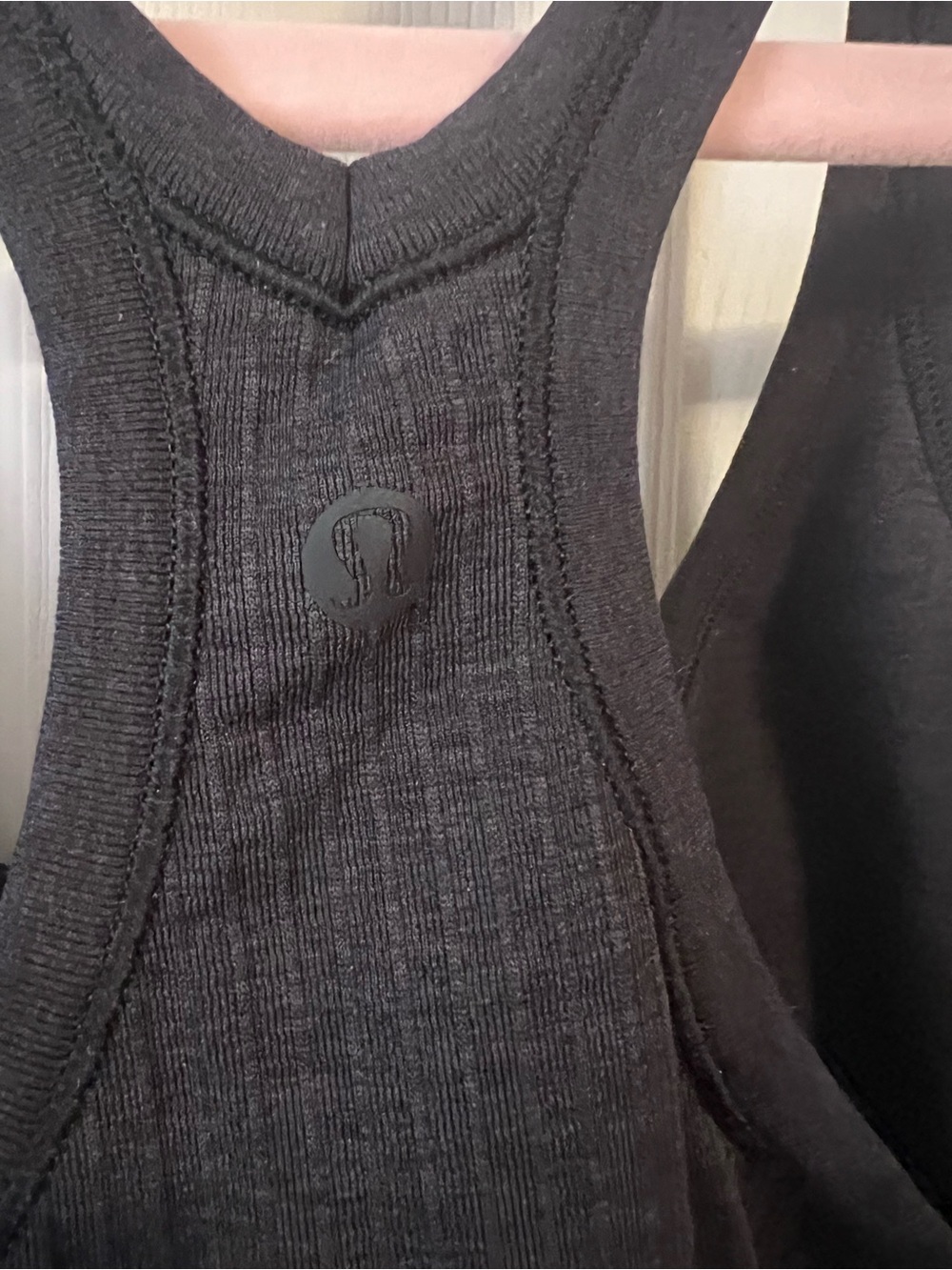 #020 Lululemon Ebb To Street Tank II Ribbed Black Size 12 EUC - Picture 3 of 4